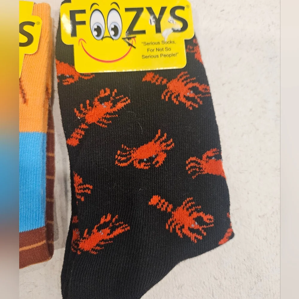 Foozys Casual Socks in Purple and Orange with Fun Ocean Themes